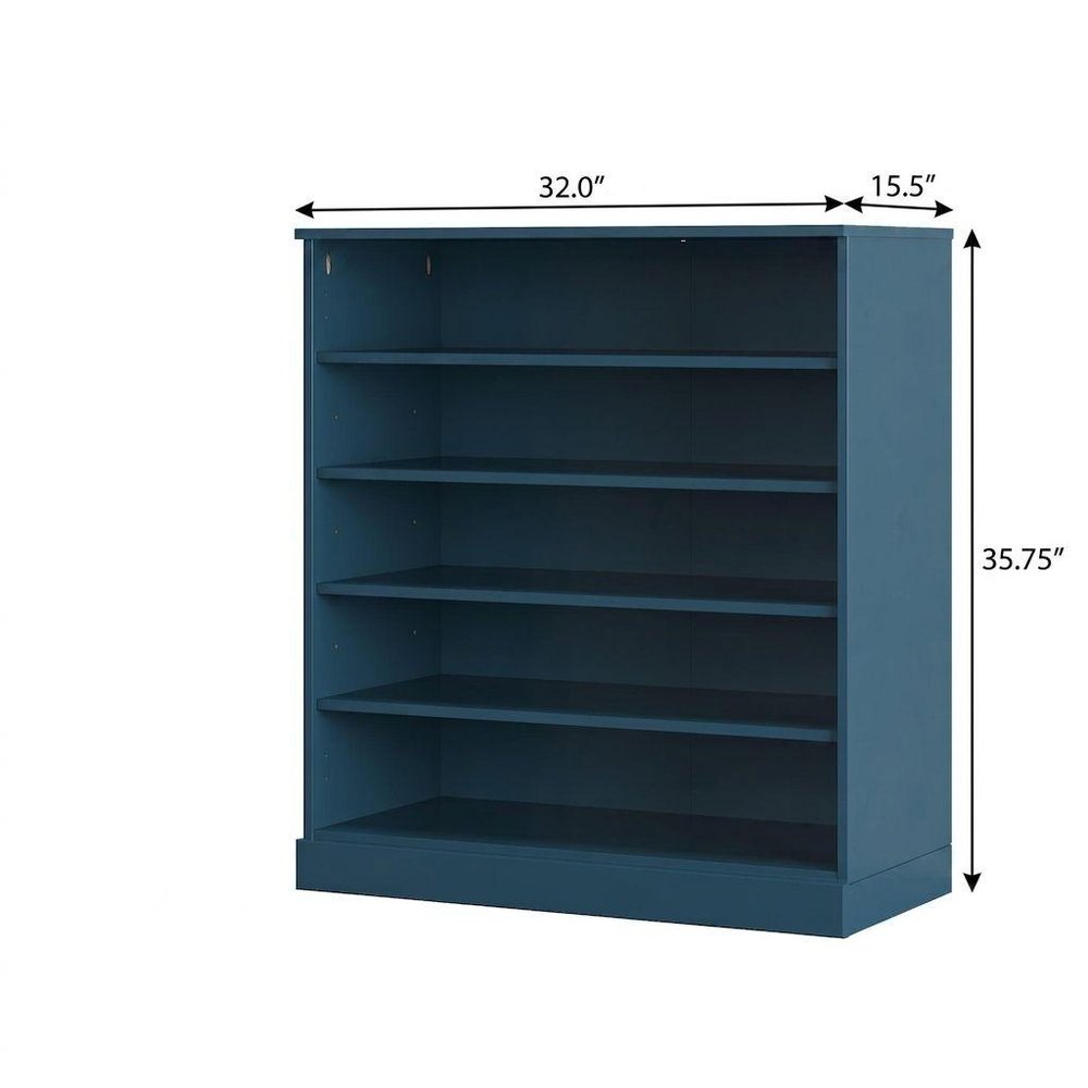 Teal Blue Twenty Pair Solid WoodShoe Storage Cabinet — view 3