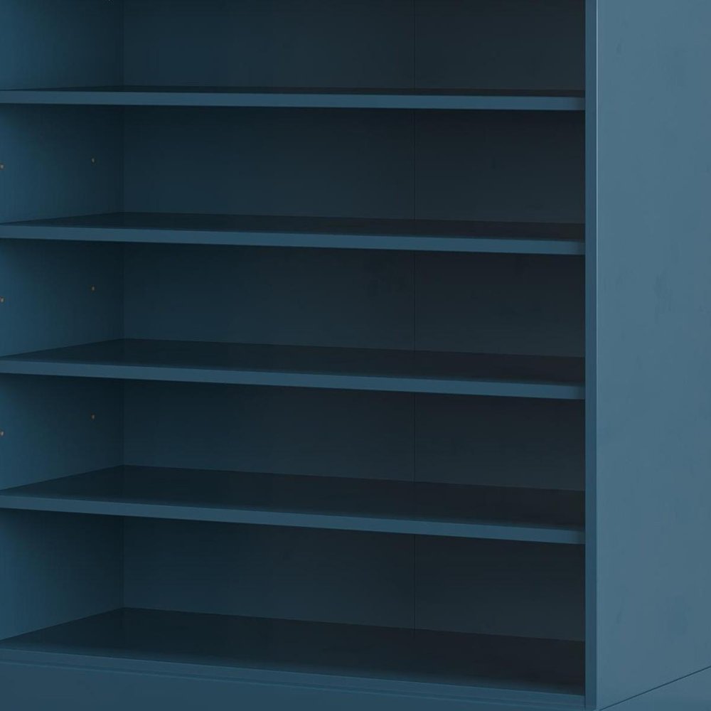 Teal Blue Twenty Pair Solid WoodShoe Storage Cabinet