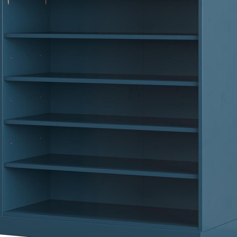 Teal Blue Twenty Pair Solid WoodShoe Storage Cabinet — view 5