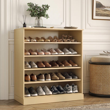 Yellow Twenty Pair Solid WoodShoe Storage Cabinet HomeRoots