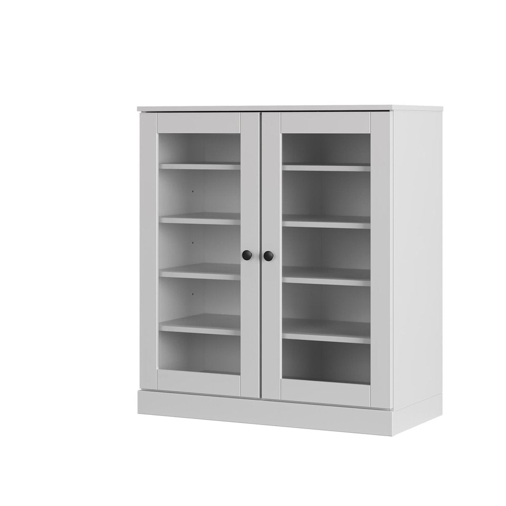 White Twenty Pair Solid WoodShoe Storage Cabinet HomeRoots