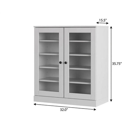 White Twenty Pair Solid WoodShoe Storage Cabinet HomeRoots