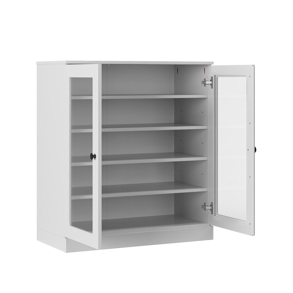 White Twenty Pair Solid WoodShoe Storage Cabinet — view 6