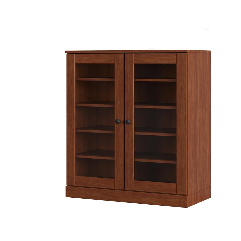 Coffee Twenty Pair Solid WoodShoe Storage Cabinet — view 1