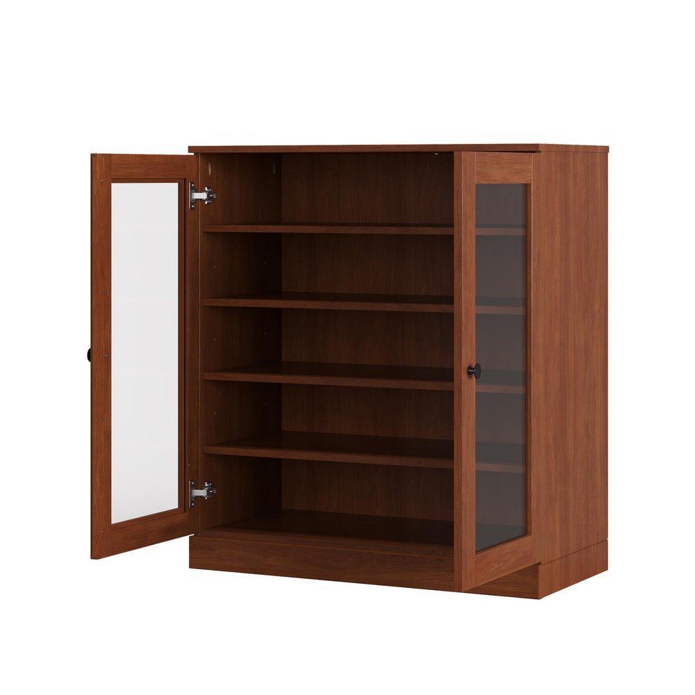 Coffee Twenty Pair Solid WoodShoe Storage Cabinet HomeRoots