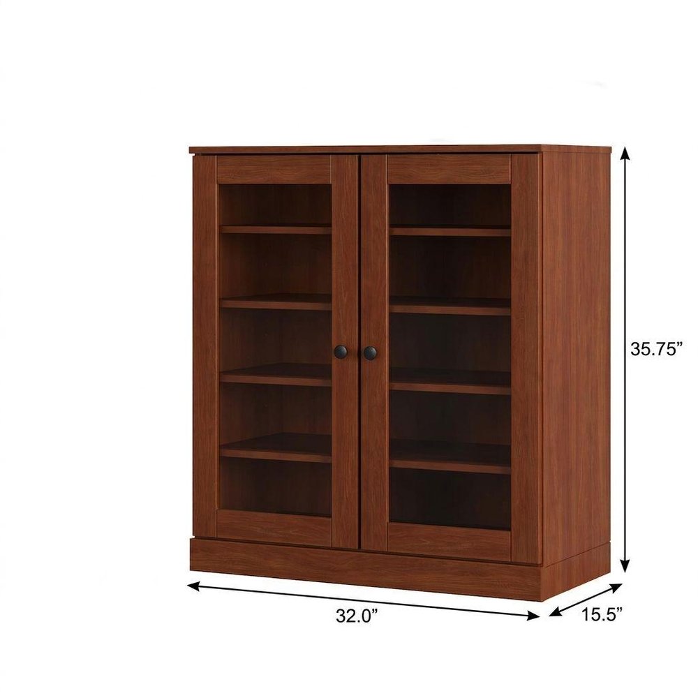 Coffee Twenty Pair Solid WoodShoe Storage Cabinet — view 3