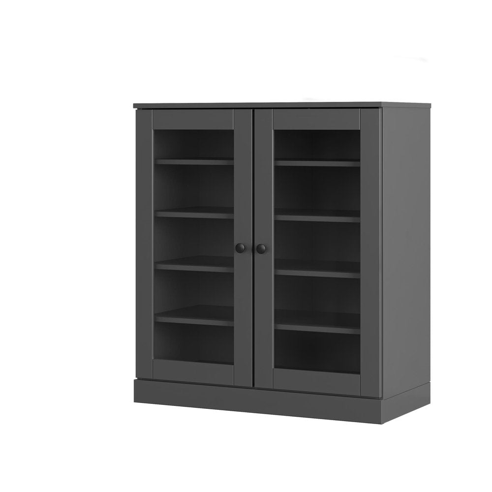 Gray Twenty Pair Solid WoodShoe Storage Cabinet — view 2
