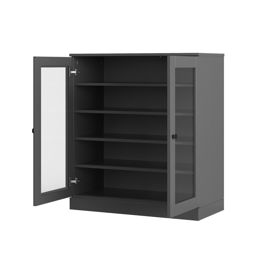 Gray Twenty Pair Solid WoodShoe Storage Cabinet HomeRoots