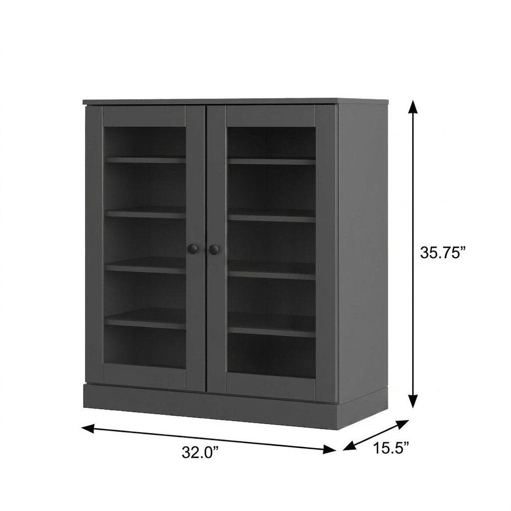 Gray Twenty Pair Solid WoodShoe Storage Cabinet HomeRoots