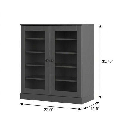 Gray Twenty Pair Solid WoodShoe Storage Cabinet HomeRoots