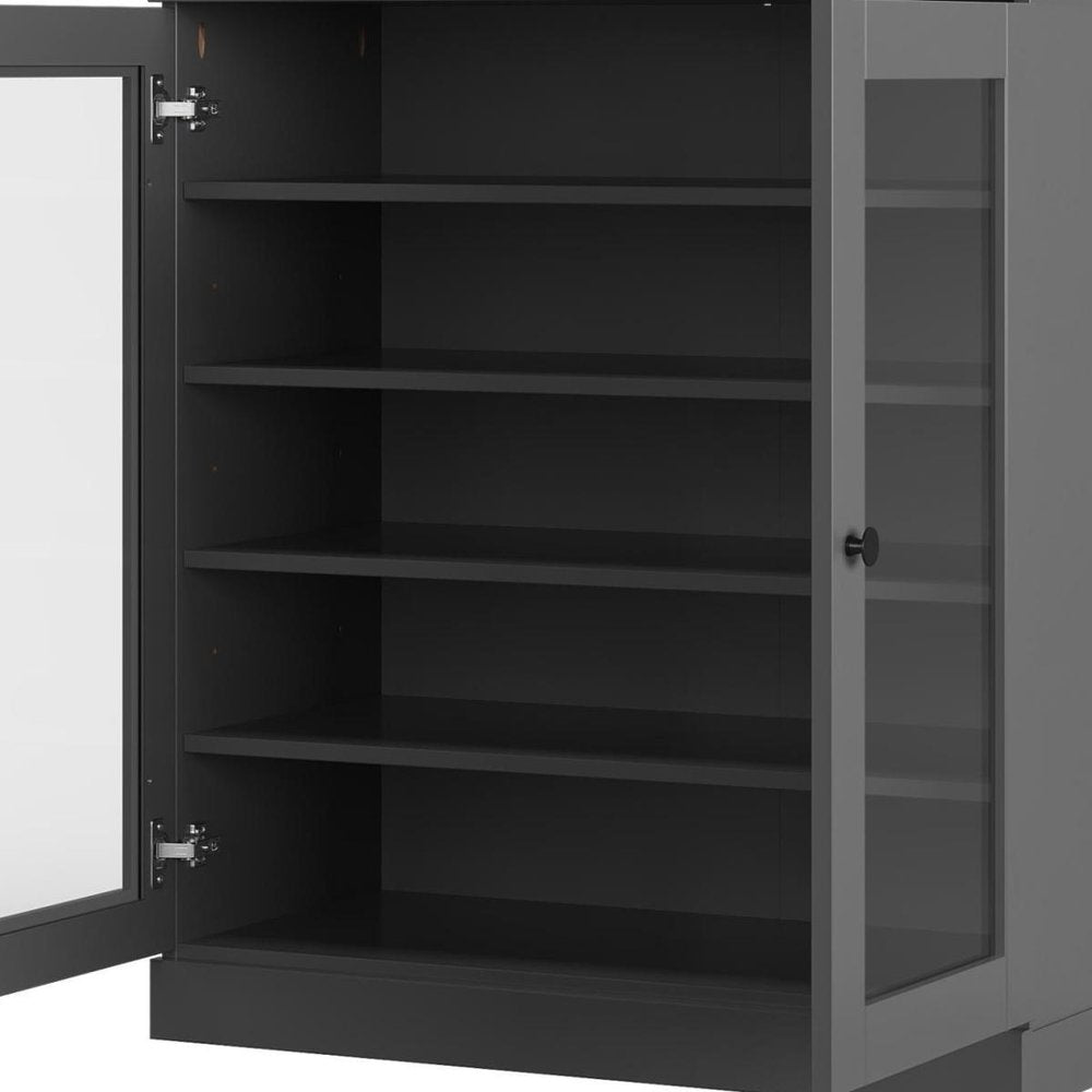Gray Twenty Pair Solid WoodShoe Storage Cabinet HomeRoots