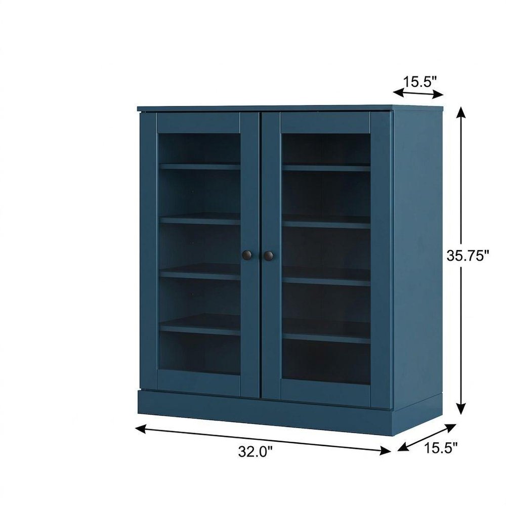 Teal Blue Twenty Pair Solid WoodShoe Storage Cabinet HomeRoots