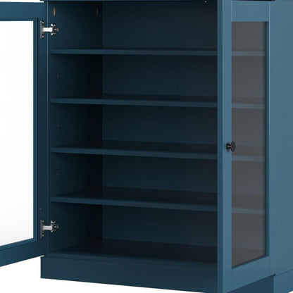 Teal Blue Twenty Pair Solid WoodShoe Storage Cabinet HomeRoots