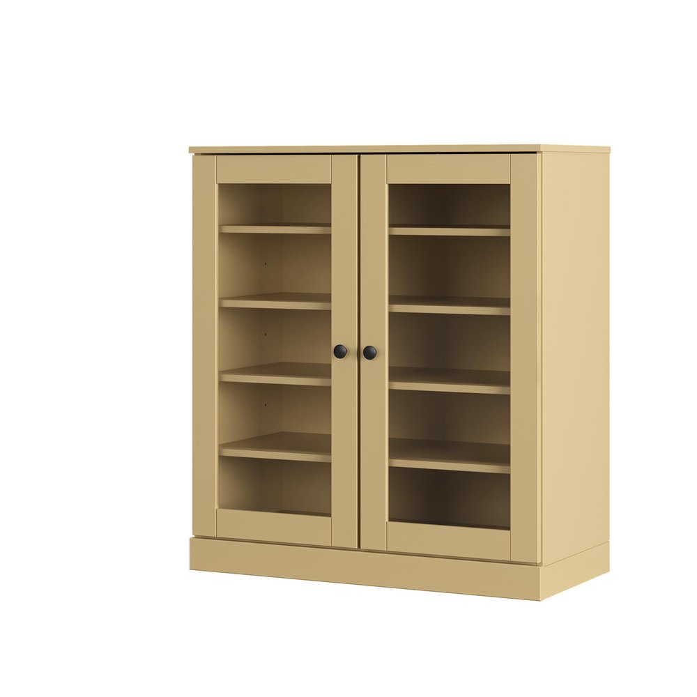Yellow Twenty Pair Solid WoodShoe Storage Cabinet — view 1