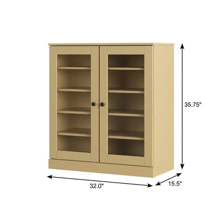 Yellow Twenty Pair Solid WoodShoe Storage Cabinet HomeRoots