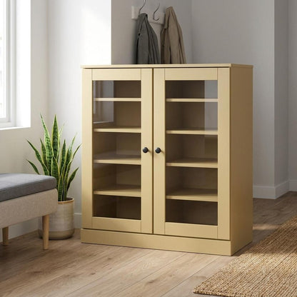 Yellow Twenty Pair Solid WoodShoe Storage Cabinet HomeRoots