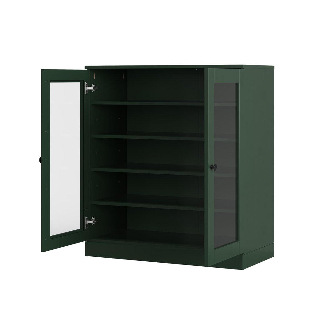 Green Twenty Pair Solid WoodShoe Storage Cabinet HomeRoots