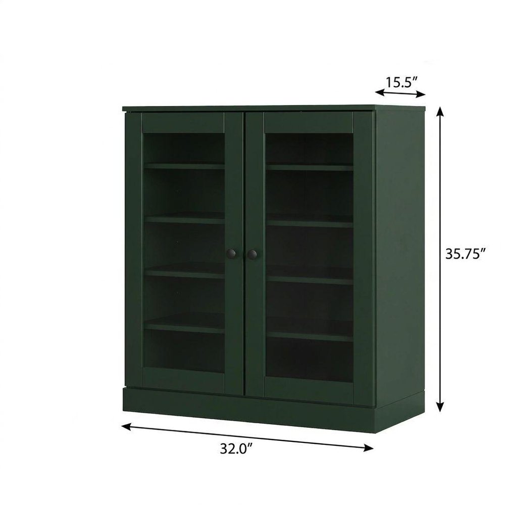 Green Twenty Pair Solid WoodShoe Storage Cabinet — view 4