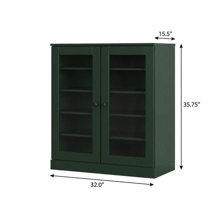 Green Twenty Pair Solid WoodShoe Storage Cabinet HomeRoots