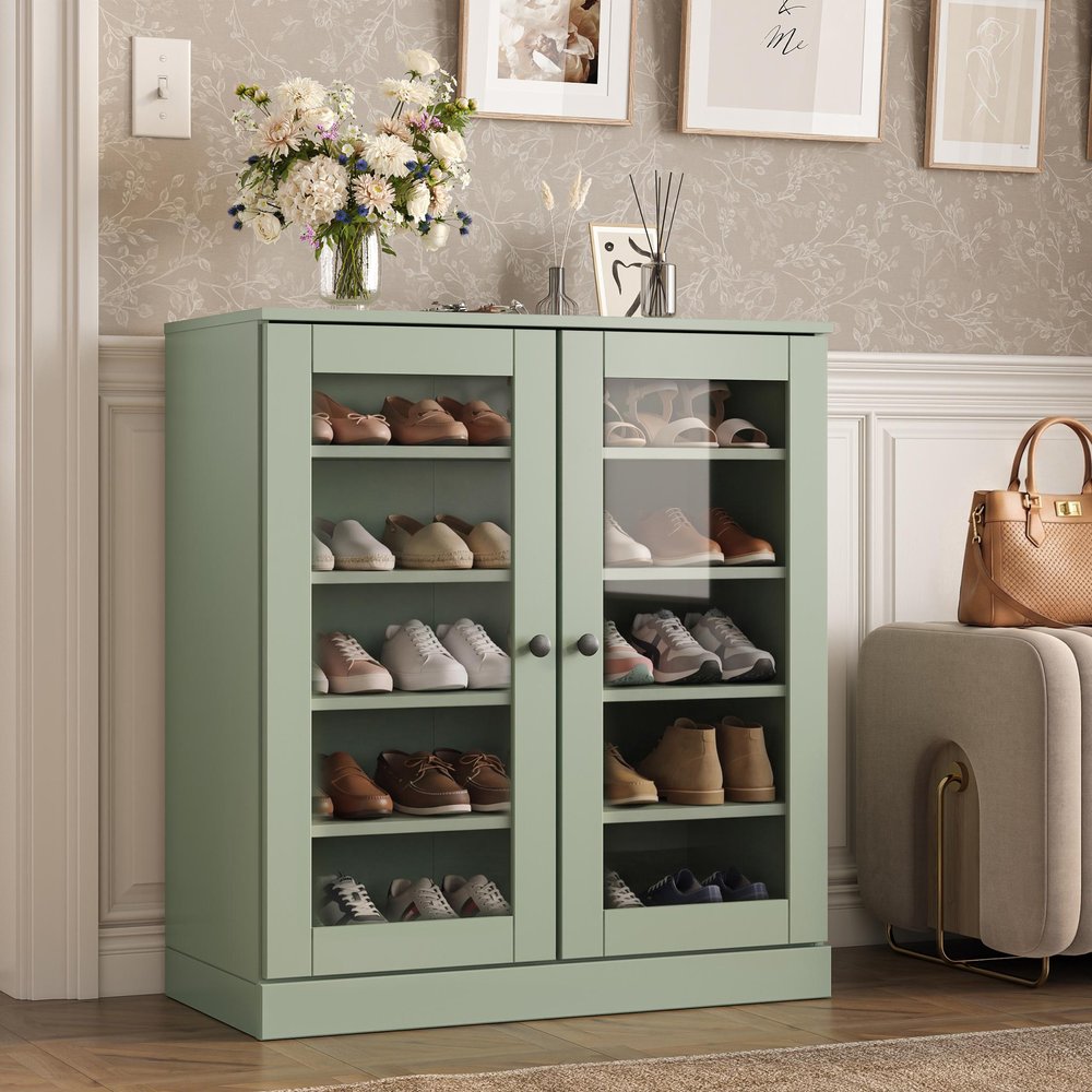 Sage Twenty Pair Solid WoodShoe Storage Cabinet — view 7