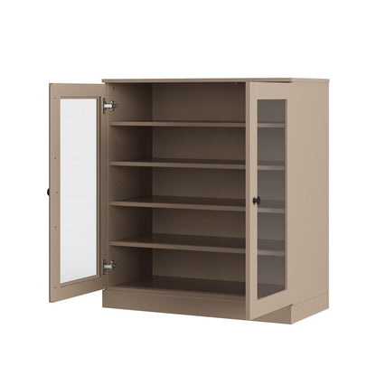 Beige Twenty Pair Solid WoodShoe Storage Cabinet HomeRoots