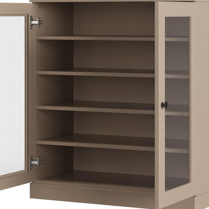 Beige Twenty Pair Solid WoodShoe Storage Cabinet HomeRoots