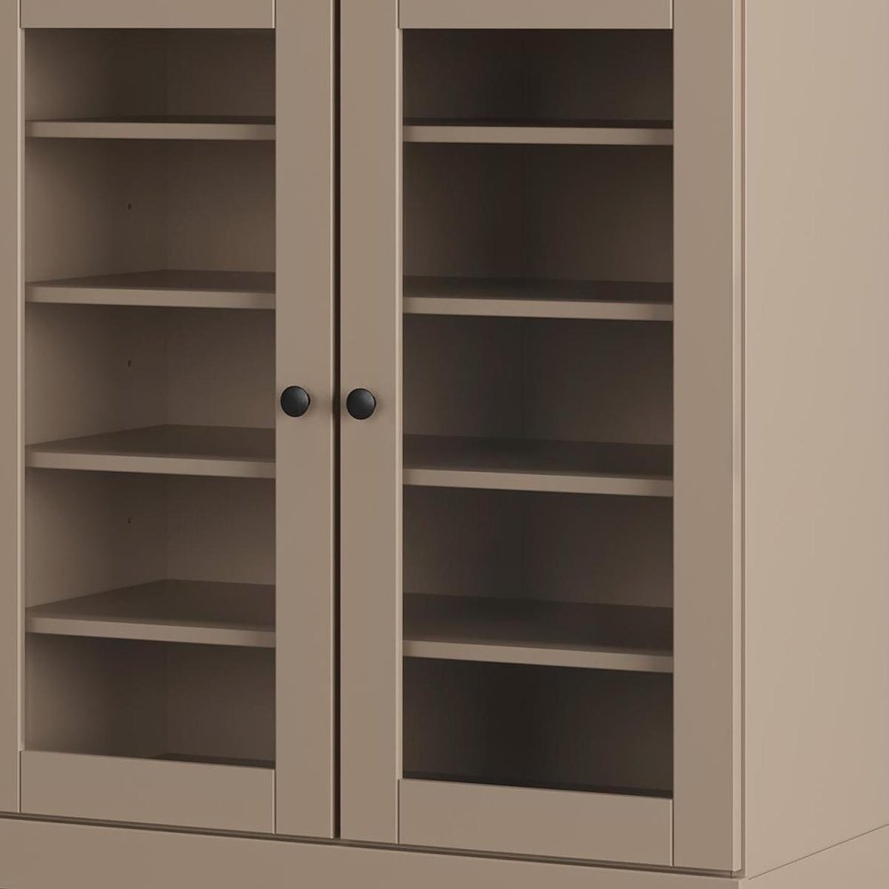 Beige Twenty Pair Solid WoodShoe Storage Cabinet