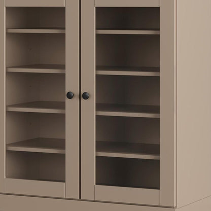 Beige Twenty Pair Solid WoodShoe Storage Cabinet
