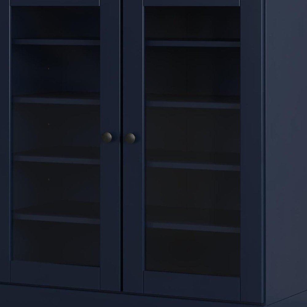 Navy Blue Twenty Pair Solid WoodShoe Storage Cabinet — view 5