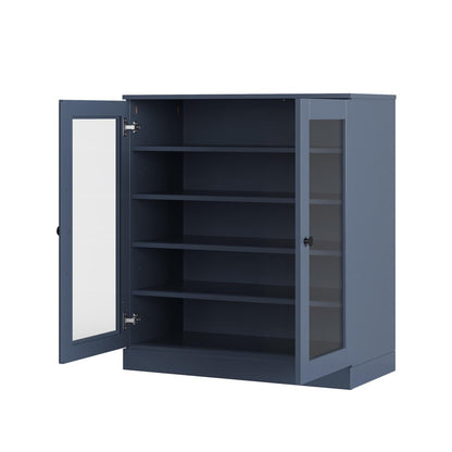 French Blue Twenty Pair Solid WoodShoe Storage Cabinet HomeRoots