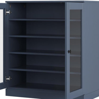 French Blue Twenty Pair Solid WoodShoe Storage Cabinet HomeRoots