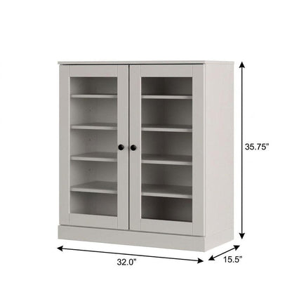 Off White Twenty Pair Solid WoodShoe Storage Cabinet HomeRoots