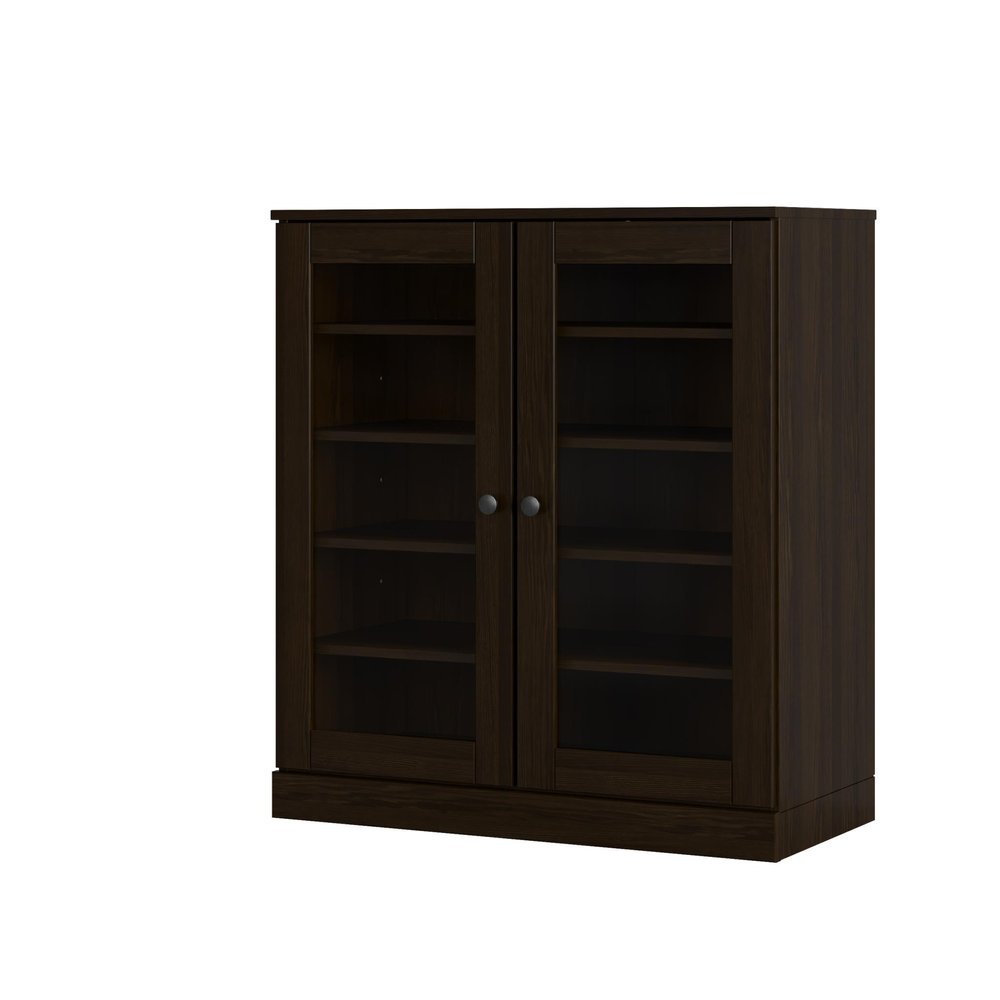 Espresso Twenty Pair Solid WoodShoe Storage Cabinet — view 1
