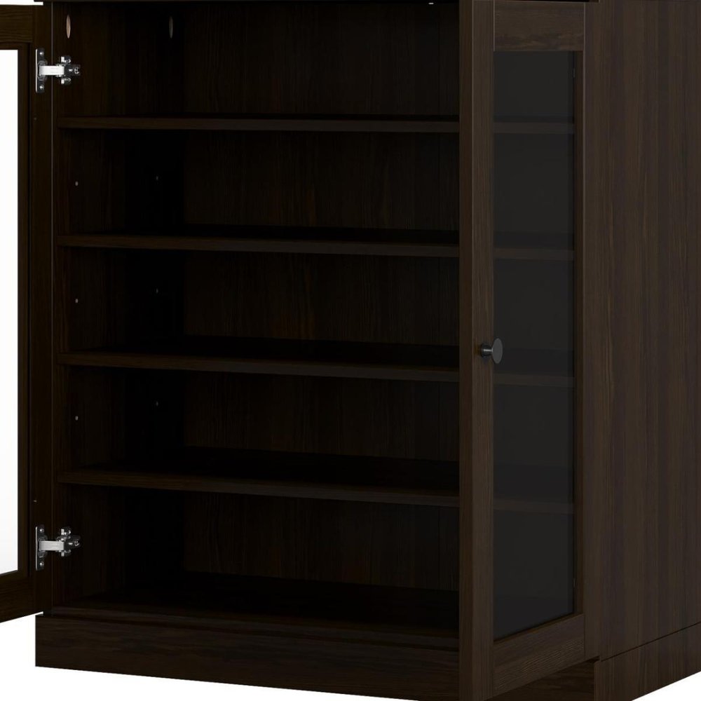 Espresso Twenty Pair Solid WoodShoe Storage Cabinet — view 4