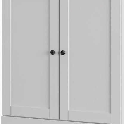 White Twenty Pair Solid WoodShoe Storage Cabinet HomeRoots