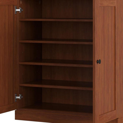 Coffee Twenty Pair Solid WoodShoe Storage Cabinet