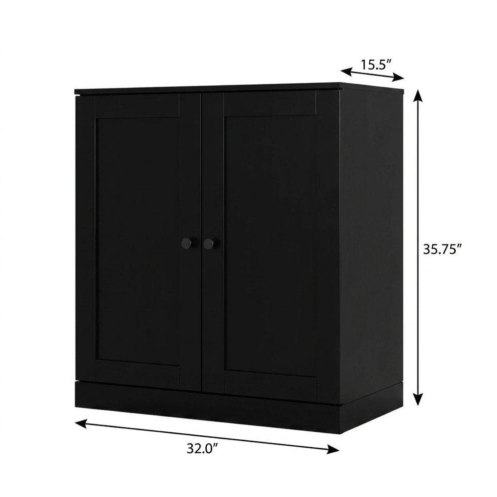 Black Twenty Pair Solid WoodShoe Storage Cabinet HomeRoots