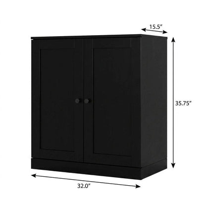 Black Twenty Pair Solid WoodShoe Storage Cabinet HomeRoots