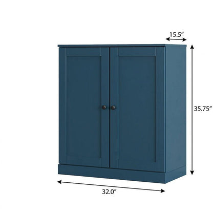 Teal Blue Twenty Pair Solid WoodShoe Storage Cabinet HomeRoots
