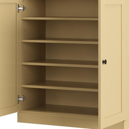 Yellow Twenty Pair Solid WoodShoe Storage Cabinet HomeRoots