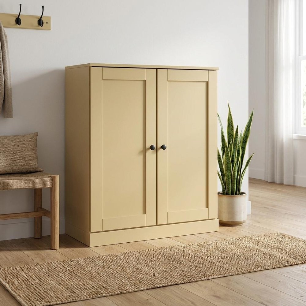Yellow Twenty Pair Solid WoodShoe Storage Cabinet HomeRoots