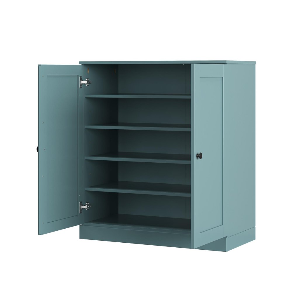 Aqua Twenty Pair Solid WoodShoe Storage Cabinet HomeRoots