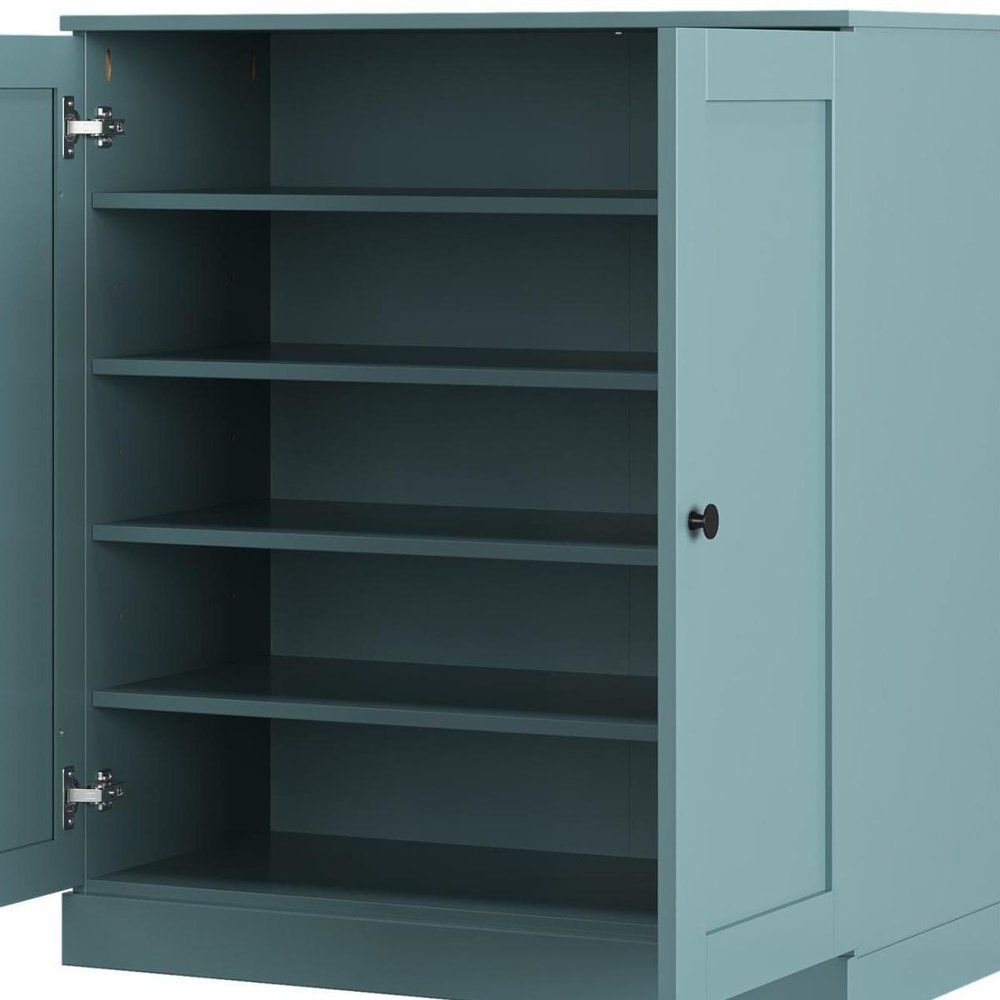 Aqua Twenty Pair Solid WoodShoe Storage Cabinet HomeRoots