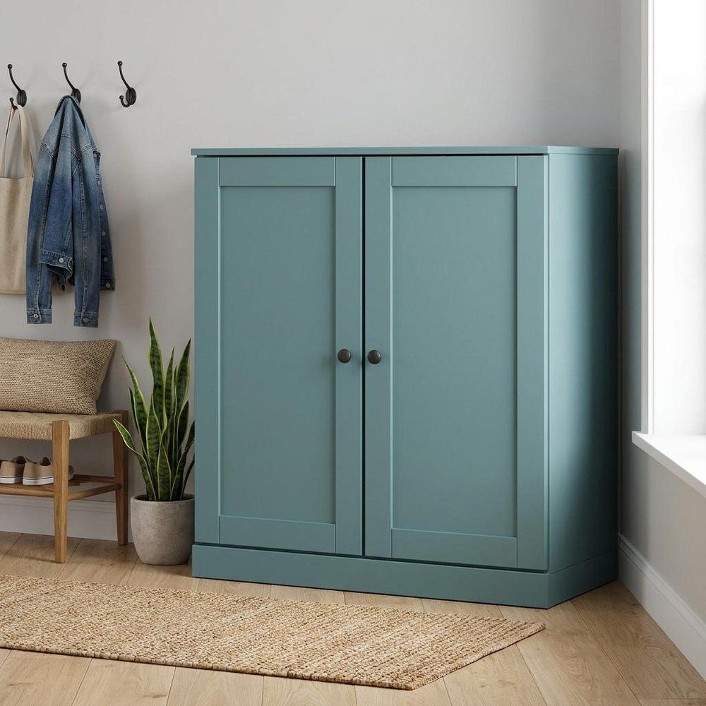 Aqua Twenty Pair Solid WoodShoe Storage Cabinet — view 1