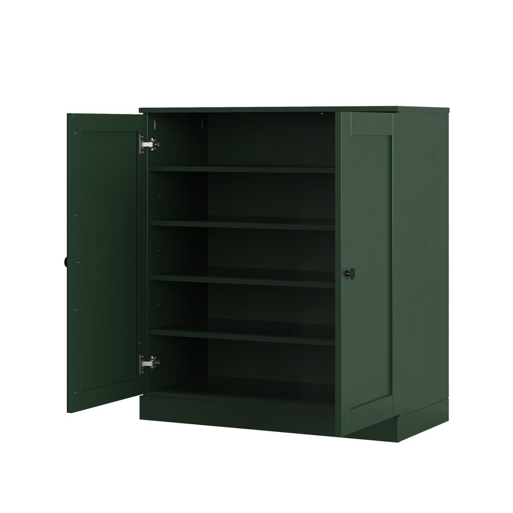 Green Twenty Pair Solid WoodShoe Storage Cabinet — view 2