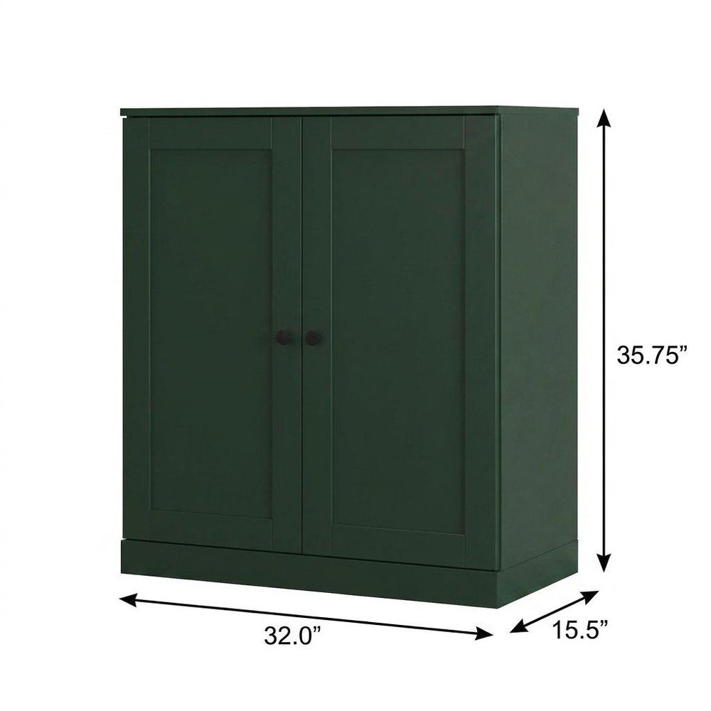 Green Twenty Pair Solid WoodShoe Storage Cabinet — view 3