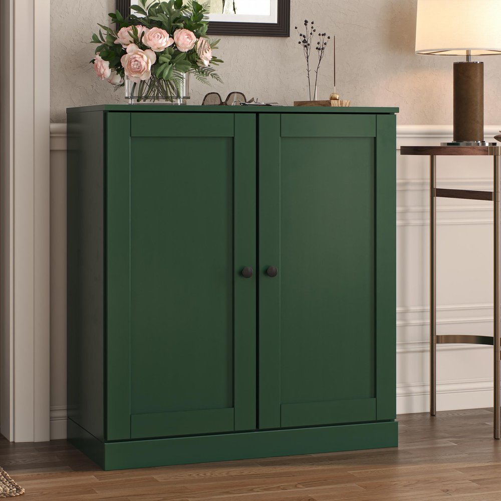 Green Twenty Pair Solid WoodShoe Storage Cabinet — view 5