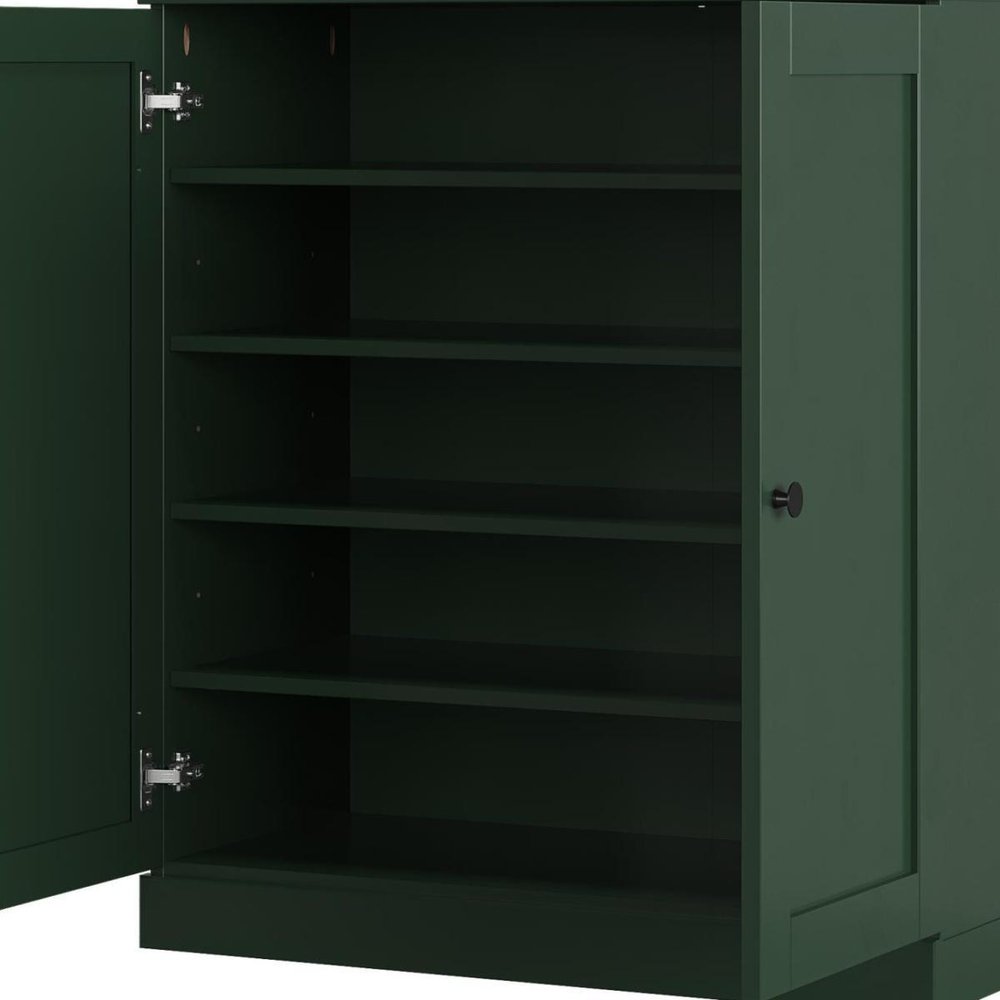 Green Twenty Pair Solid WoodShoe Storage Cabinet — view 5