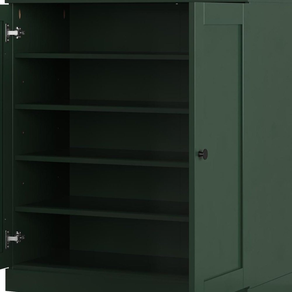 Green Twenty Pair Solid WoodShoe Storage Cabinet — view 6