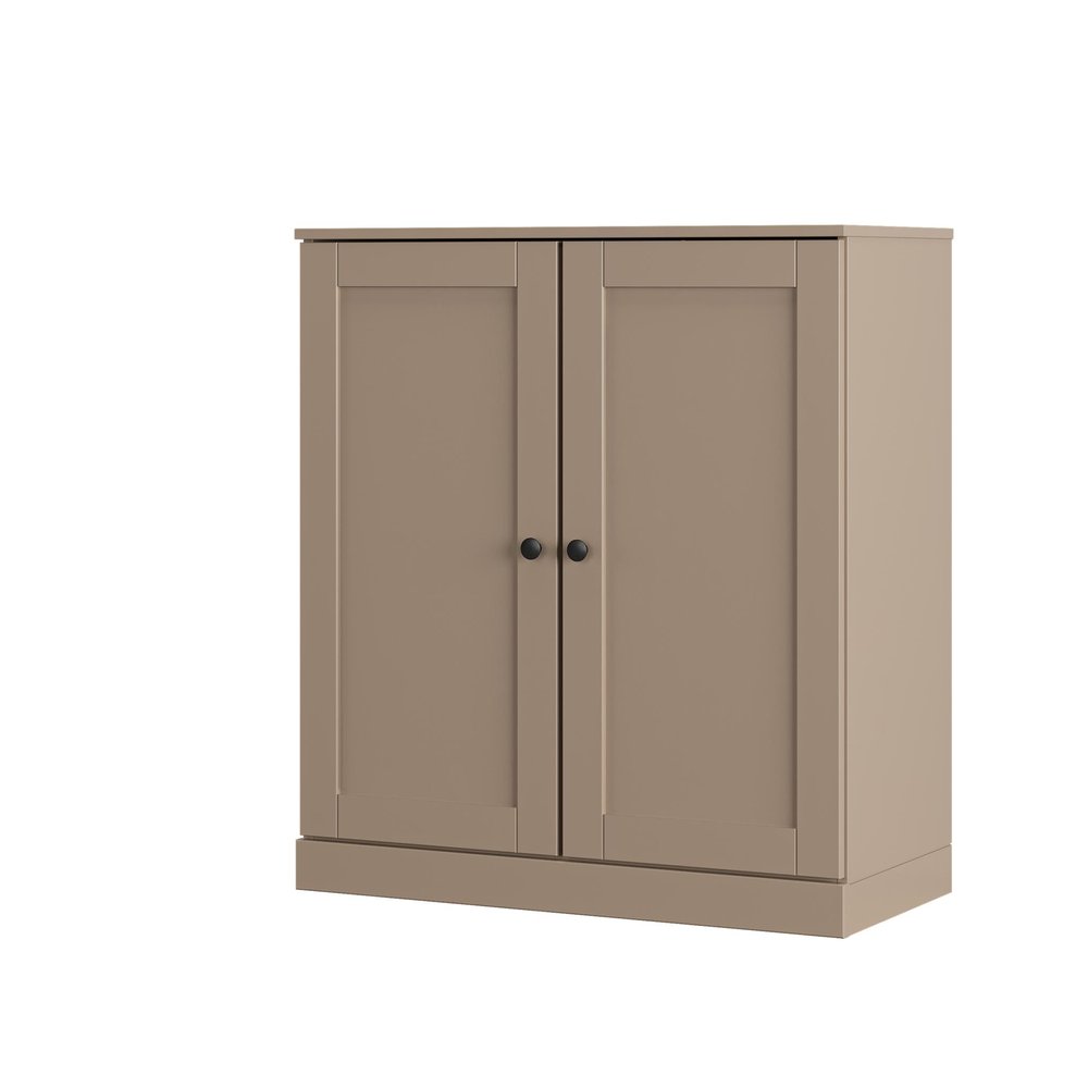 Beige Twenty Pair Solid WoodShoe Storage Cabinet HomeRoots